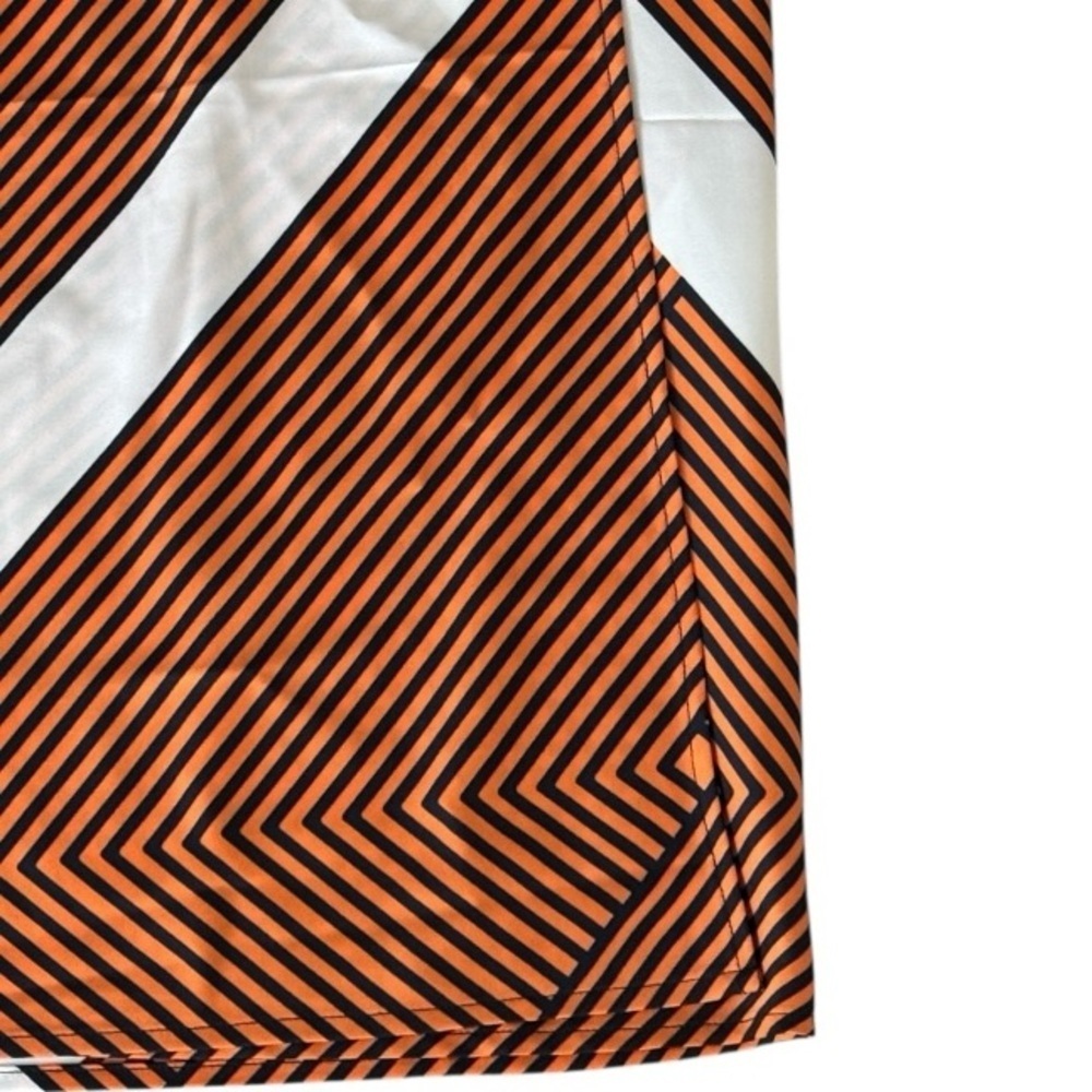 LOFT Bias Cut Midi Skirt Ann Taylor Orange Navy Blue White Size 6 Wrap Maxi Midi - Picture 5 of 8